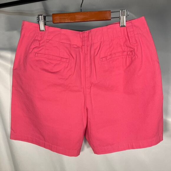 Talbots Stretch Chino Shorts Flat Front 6" Inseam Womens 10 Pink Golf Summer - Picture 9 of 14